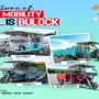 Bulock electric vehicle lineup featuring QS Max passenger e-rickshaw, Shakti cargo e-rickshaw, passenger Shakti model, and Red Loader electric cargo vehicle under the campaign "The Future of Urban Mobility is Bulock."