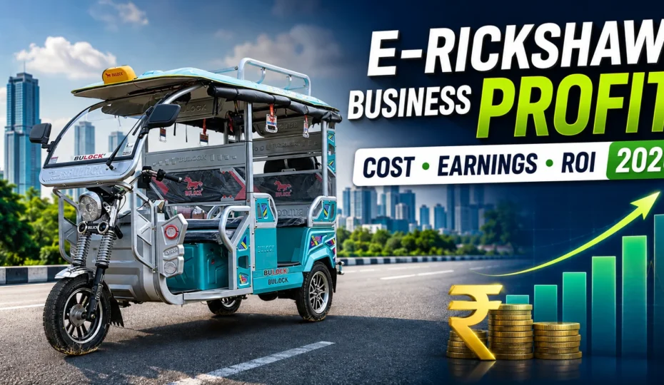 E-Rickshaw Business Profit 2026 – Cost, Earnings and ROI of Bulock Electric Rickshaw in India