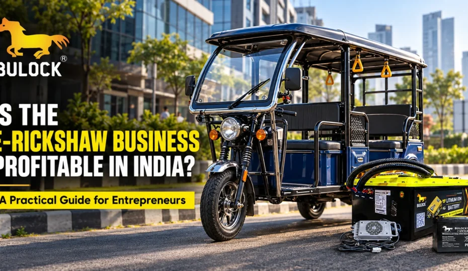 Bulock electric e-rickshaw for entrepreneurs exploring the e-rickshaw business in India.